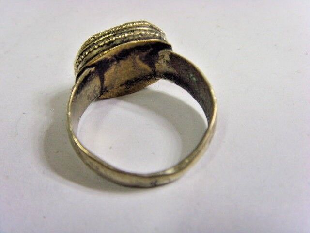 1800s antique Bedouin Nomad tribal ring 9.5 size central Asia religious 50227