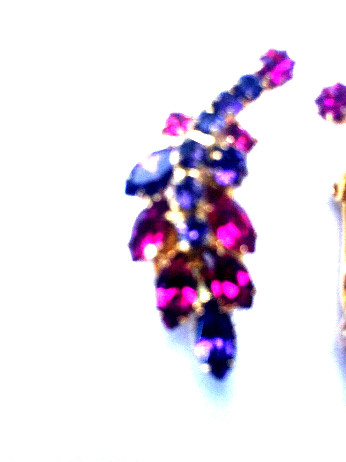 Antique Hobe Rhinestone Crystal Clip Earrings Rare Beautiful Early 1900's-1930