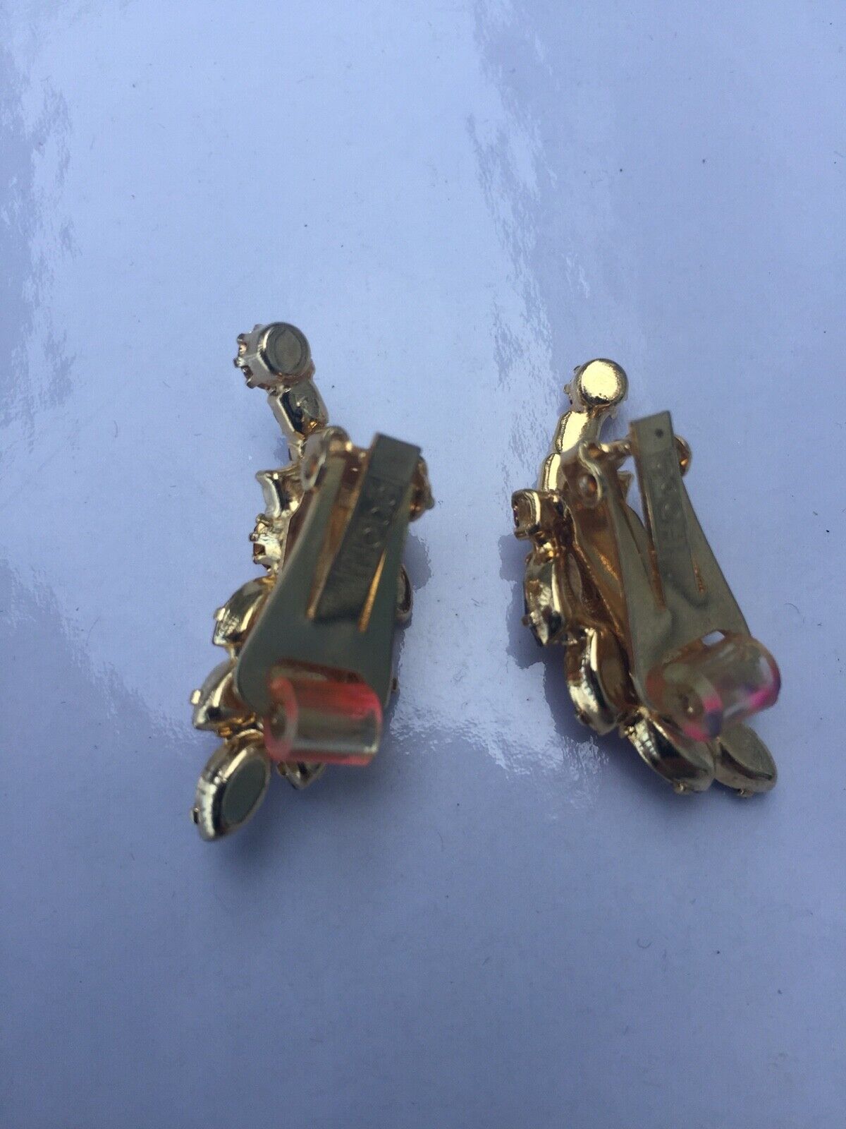 Antique Hobe Rhinestone Crystal Clip Earrings Rare Beautiful Early 1900's-1930