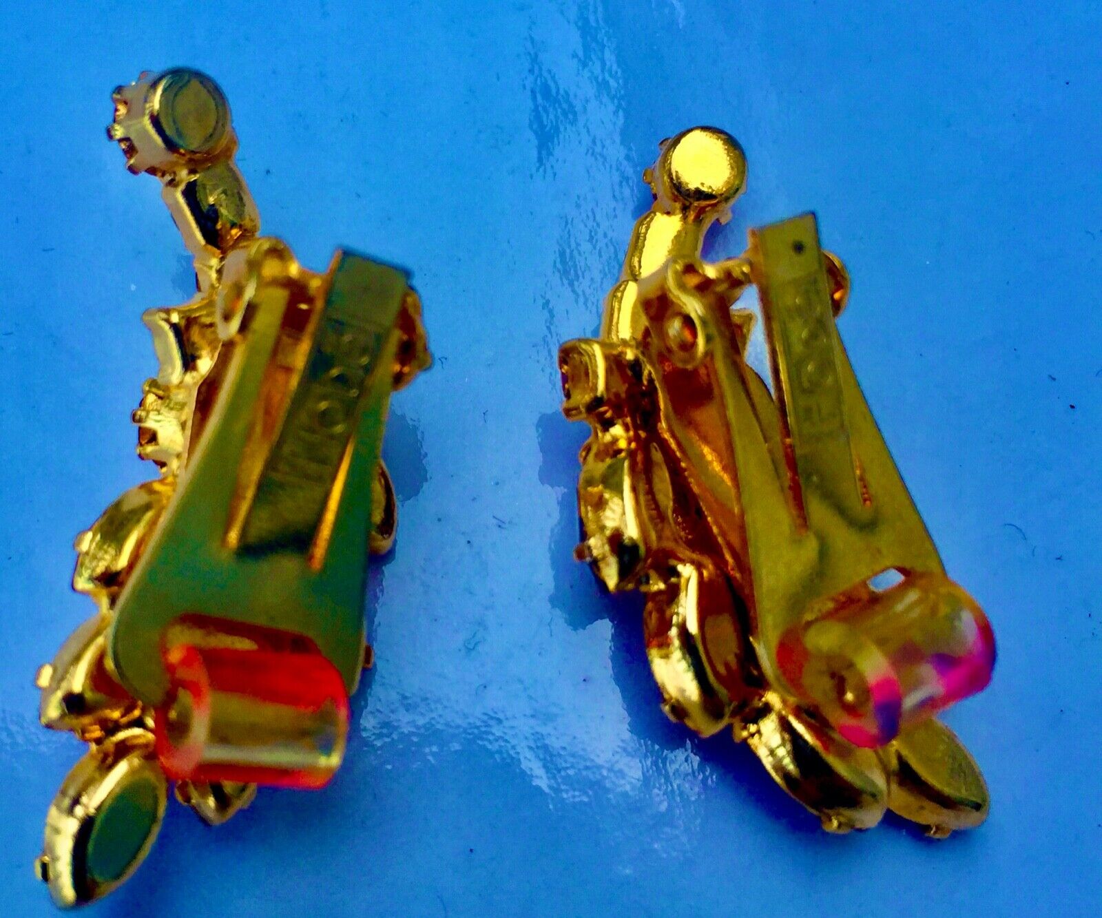 Antique Hobe Rhinestone Crystal Clip Earrings Rare Beautiful Early 1900's-1930