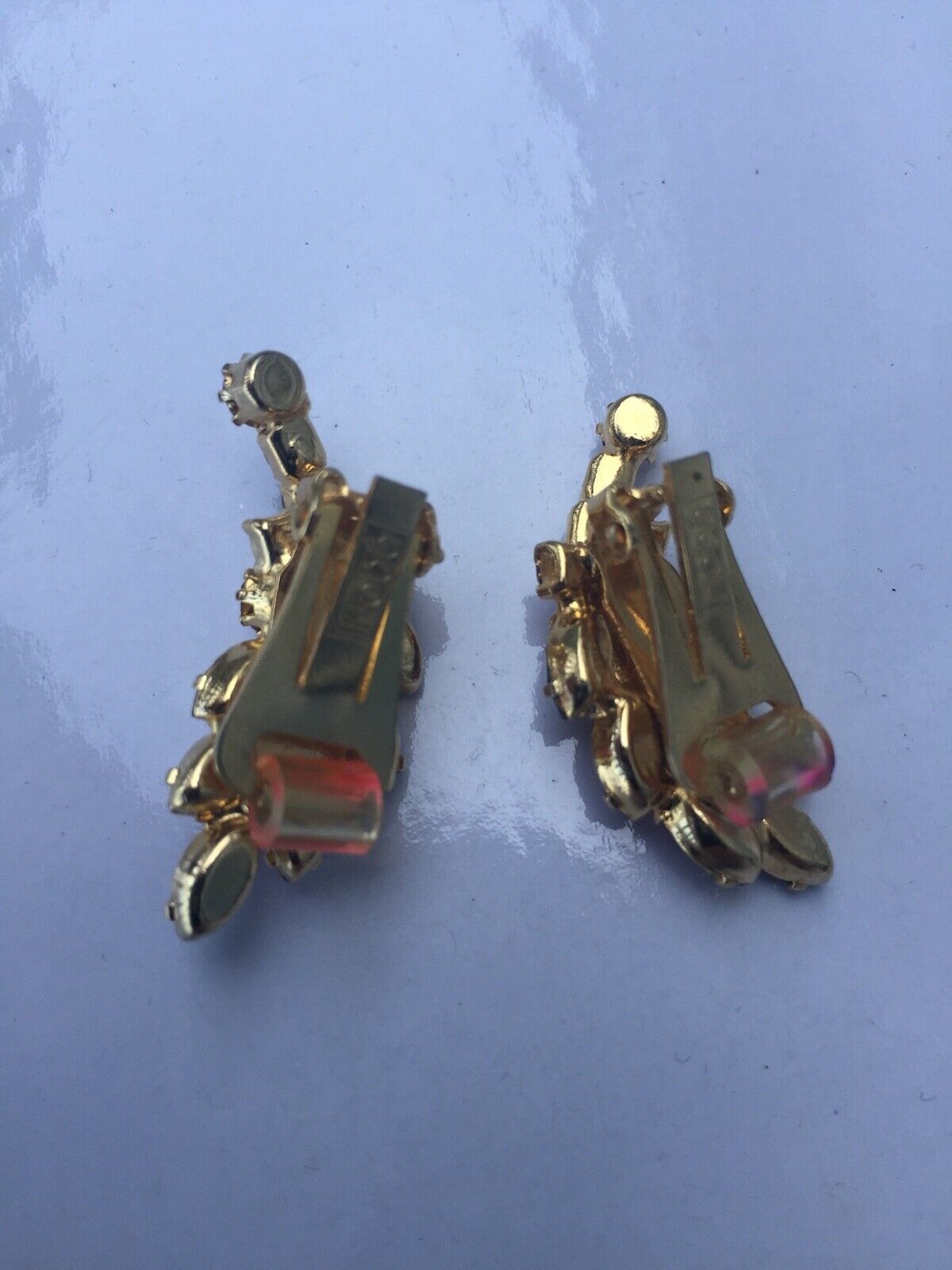 Antique Hobe Rhinestone Crystal Clip Earrings Rare Beautiful Early 1900's-1930