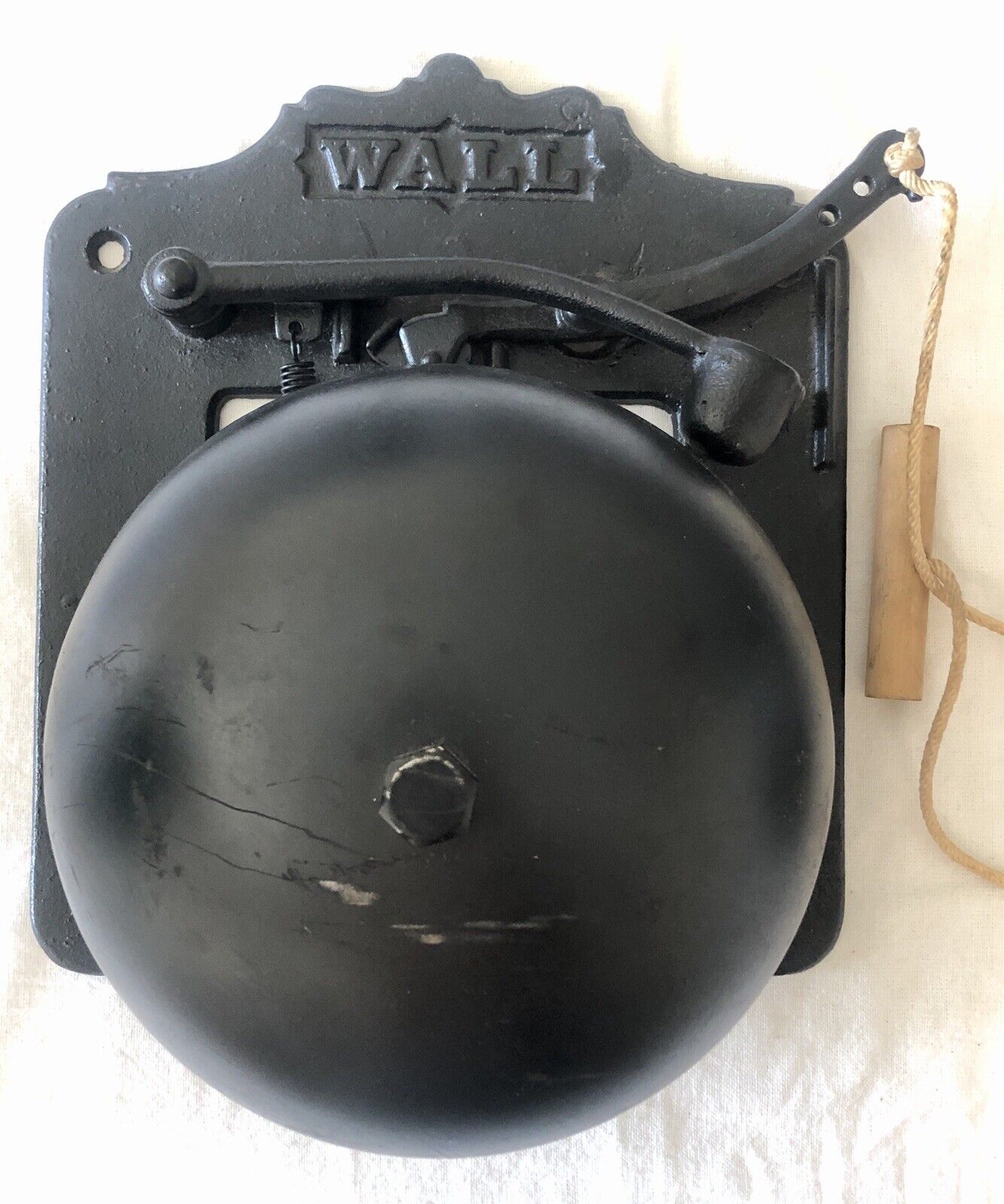 Antique 1800’s Trolley Bell Made By P. Wall Co Boxing Ring Side 7.5” Great Sound