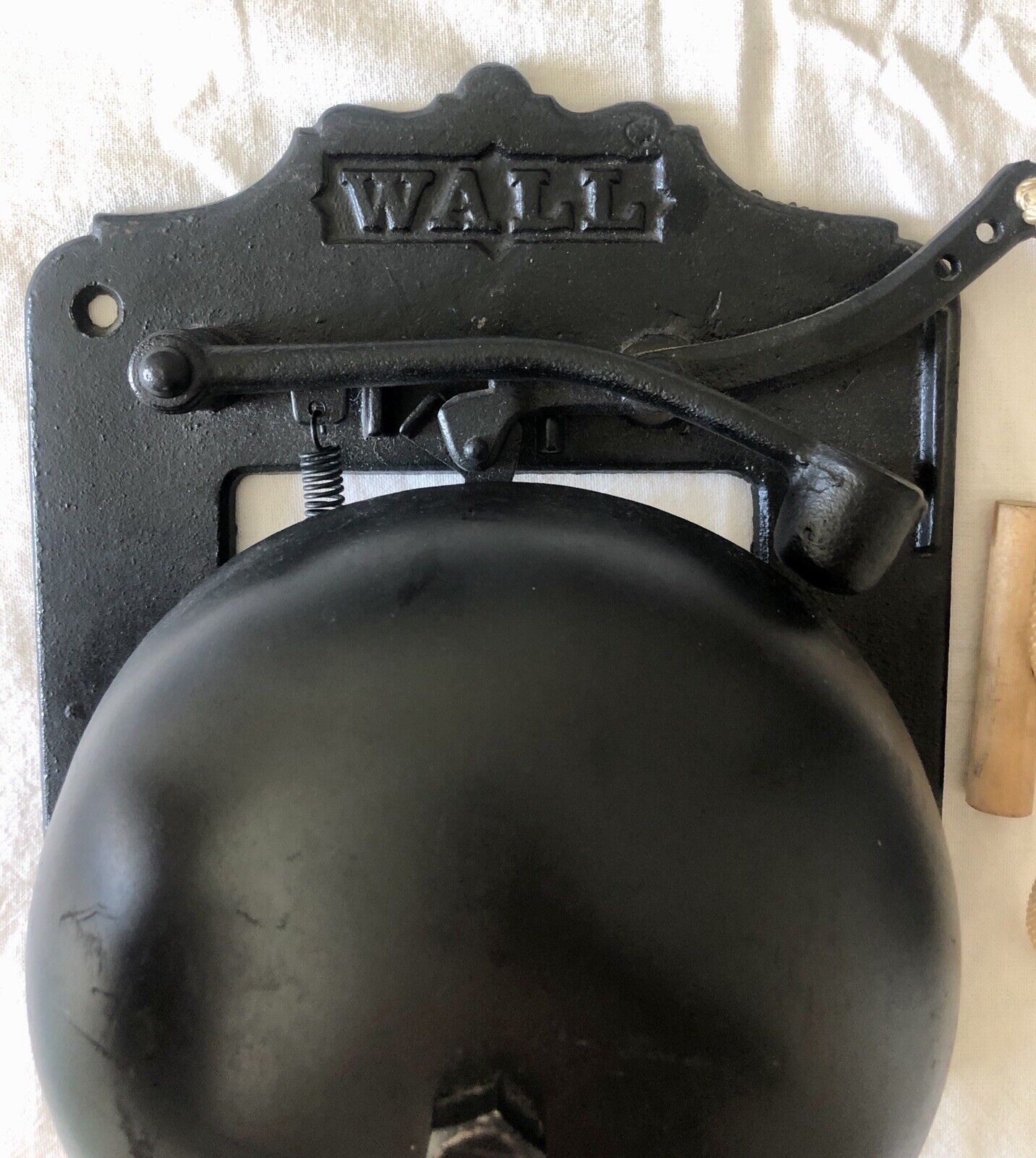 Antique 1800’s Trolley Bell Made By P. Wall Co Boxing Ring Side 7.5” Great Sound