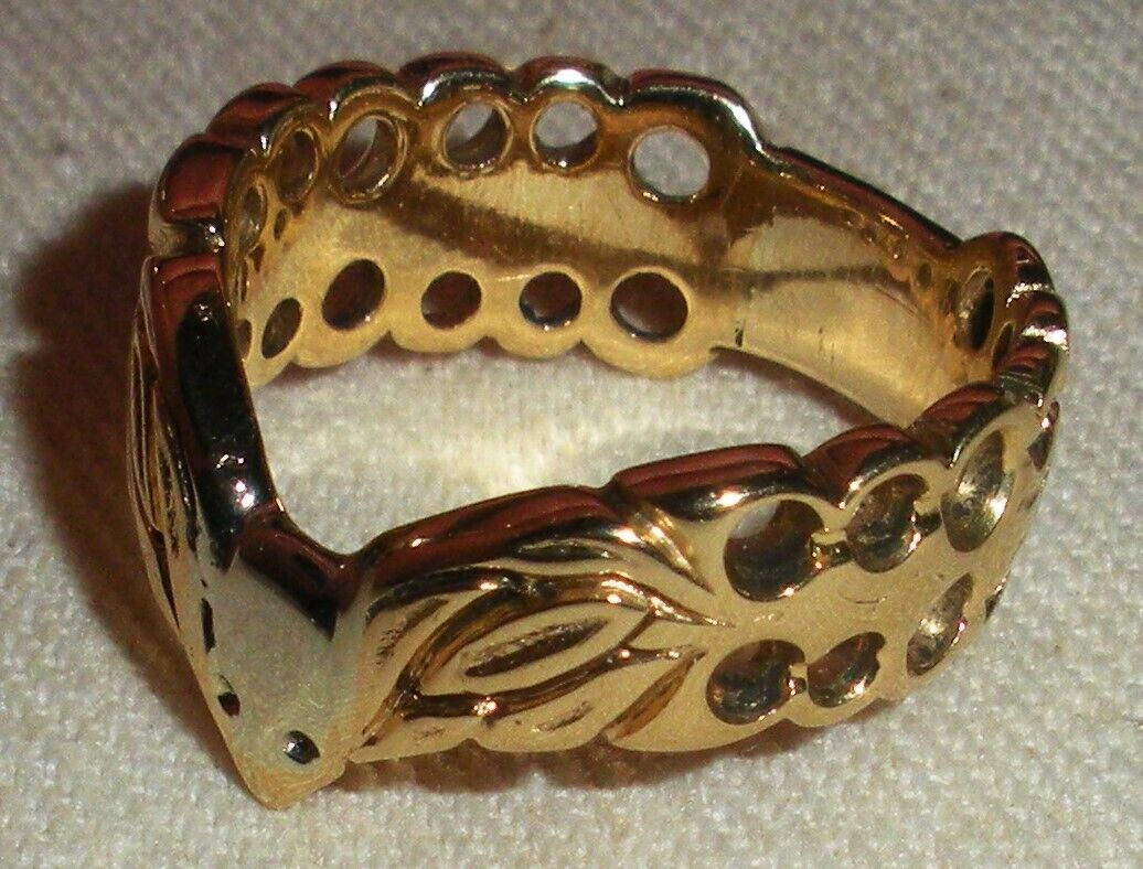 ANTIQUE 18K GOLD 1800s OR EARLIER BIRD HEAD DESIGN RING SIZE 6.5 tuvi