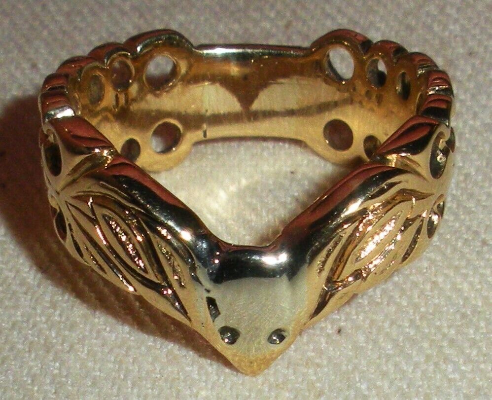 ANTIQUE 18K GOLD 1800s OR EARLIER BIRD HEAD DESIGN RING SIZE 6.5  tuvi