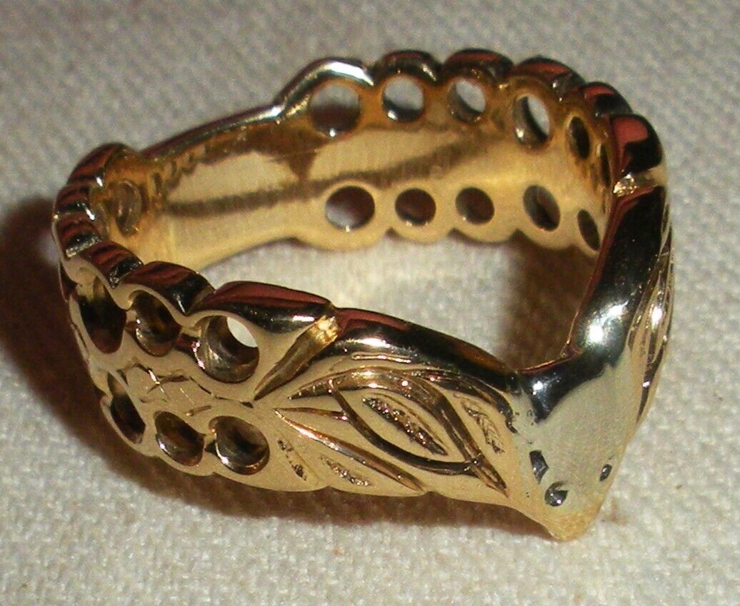 ANTIQUE 18K GOLD 1800s OR EARLIER BIRD HEAD DESIGN RING SIZE 6.5  tuvi