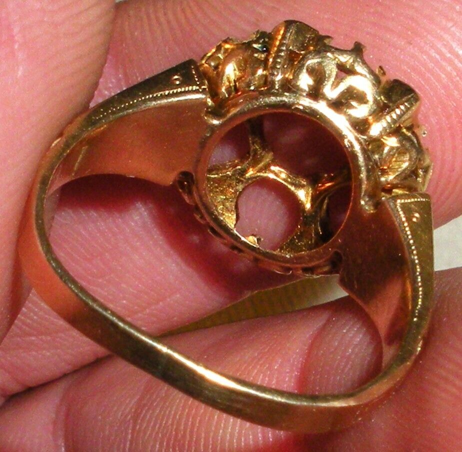 ANTIQUE LATE 1800S VICTORIAN 18K GOLD BLACK ENAMEL MOURNING RING SIZE 7.5 tuvi