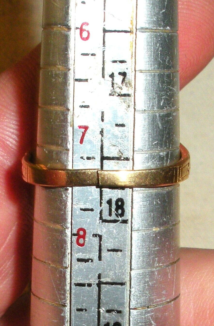 ANTIQUE LATE 1800S VICTORIAN 18K GOLD BLACK ENAMEL MOURNING RING SIZE 7.5 tuvi