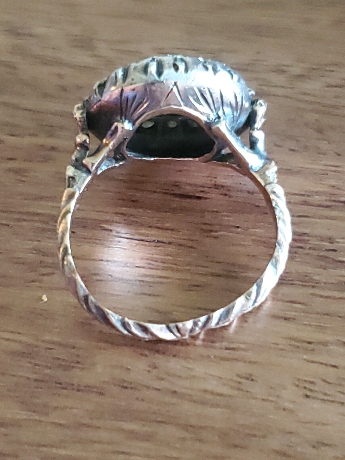 .80 Ct. Super RARE 1800s 14K GOLD EMERALD & ROUGH CUT DIAMOND RING SZ-8 #217