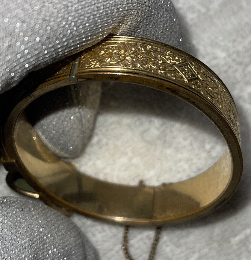 Early 1900s PS Co 10k Gold Filled Taille D'epargne Belt Buckle Motif Bangle