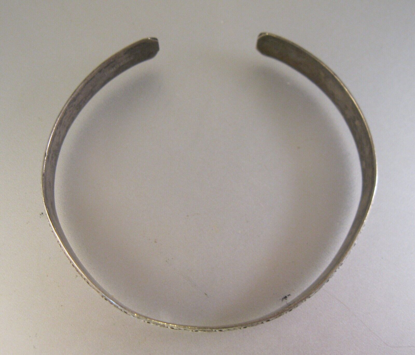 Antique 1900's Sterling Silver Cuff Bracelet Adjustable Large Size