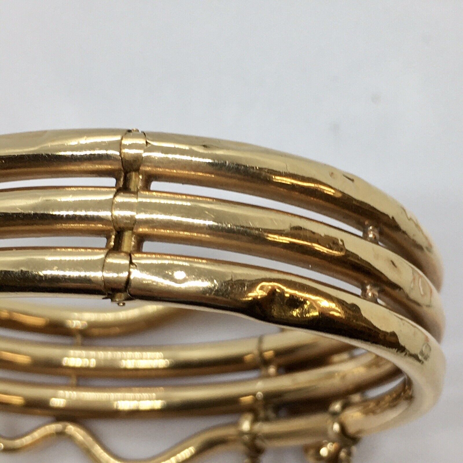 Edwardian Diamond Emerald Bangle Snake Bracelet Silver 14K Gold American  1900s