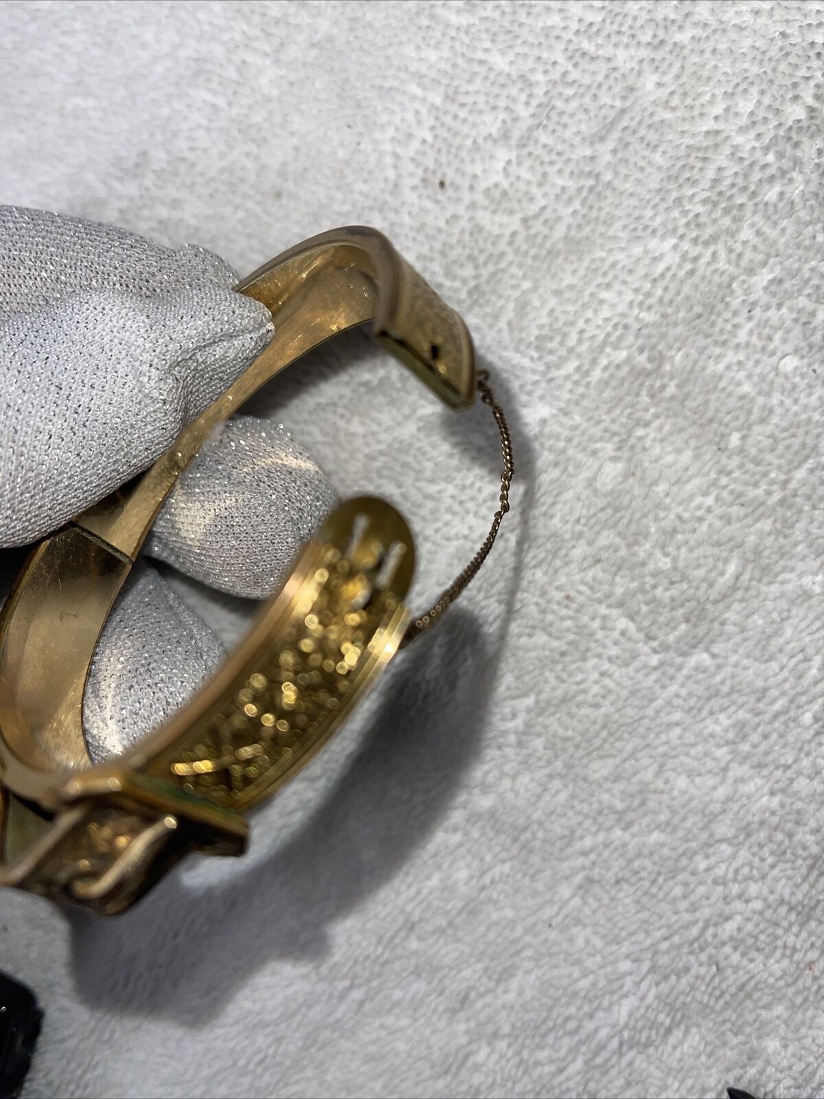 Early 1900s PS Co 10k Gold Filled Taille D'epargne Belt Buckle Motif Bangle
