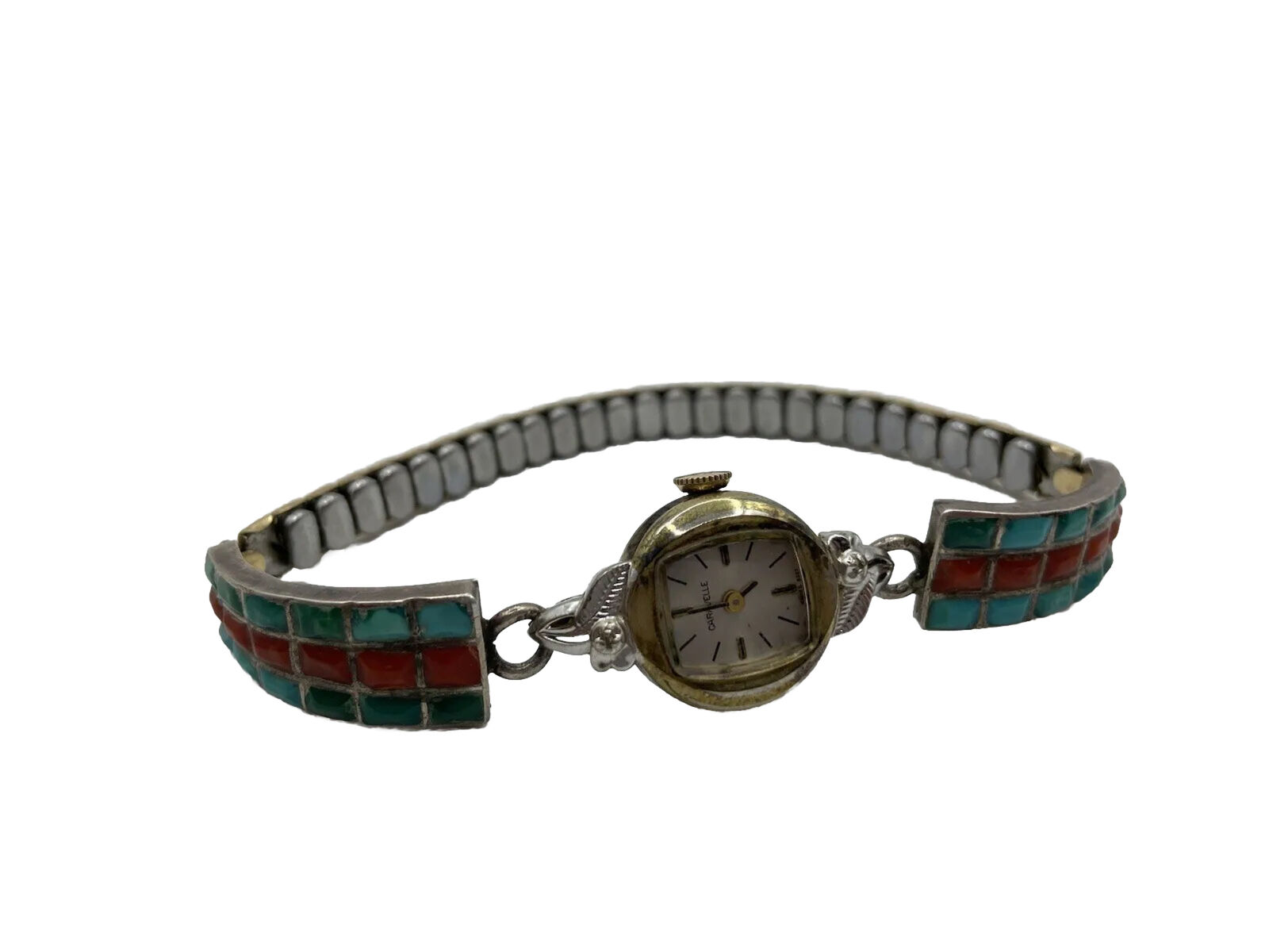 Mid 1900s  Native American Expandable Watch By Zuni Sterling Silver