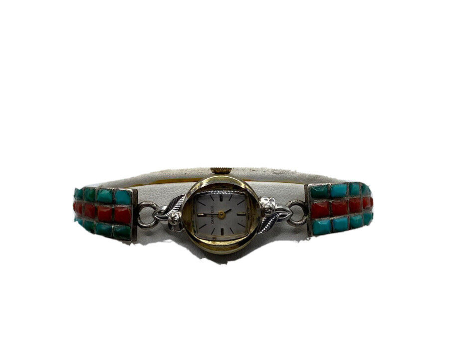 Mid 1900s  Native American Expandable Watch By Zuni Sterling Silver