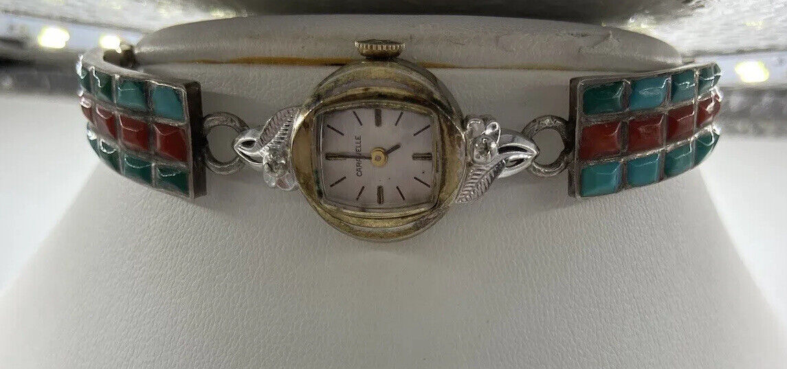 Mid 1900s  Native American Expandable Watch By Zuni Sterling Silver