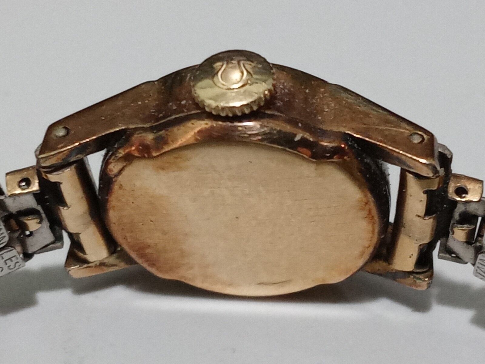 Omega 1900s Vintage 15mm Patina Gold tone Manual Swiss RUNS loose crown