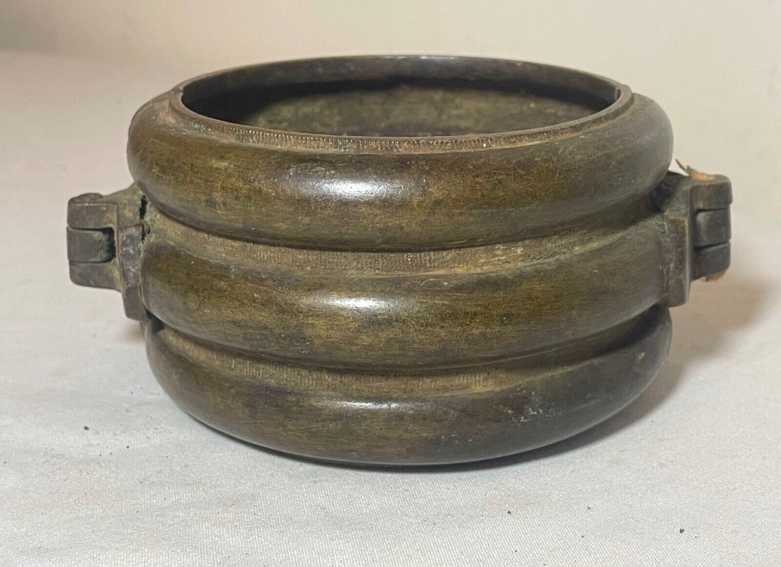 1800s Antique African Niger Baoulé Dogon Bronze Manilla Currency hinged Bracelet