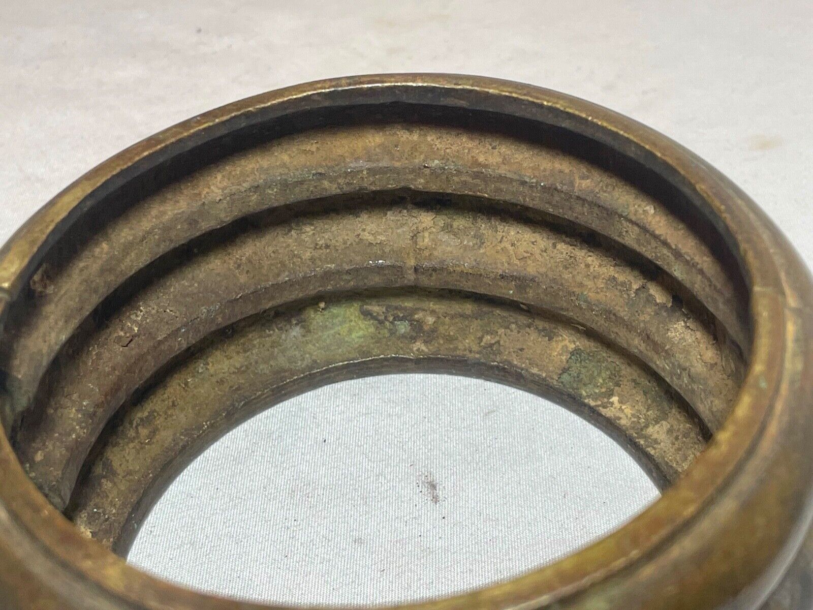 1800s Antique African Niger Baoulé Dogon Bronze Manilla Currency hinged Bracelet