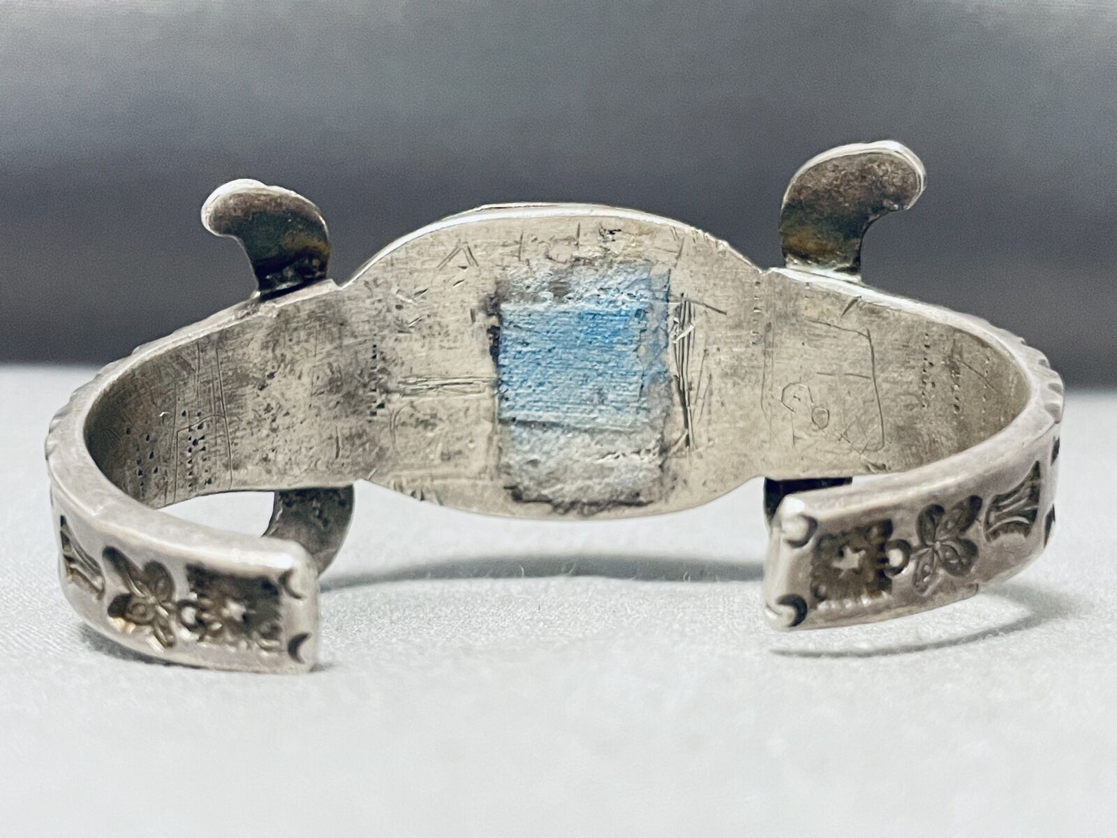 LATE 1800'S/ 1900'S VINTAGE NAVAJO TURQUOISE INGOT SILVER BRACELET