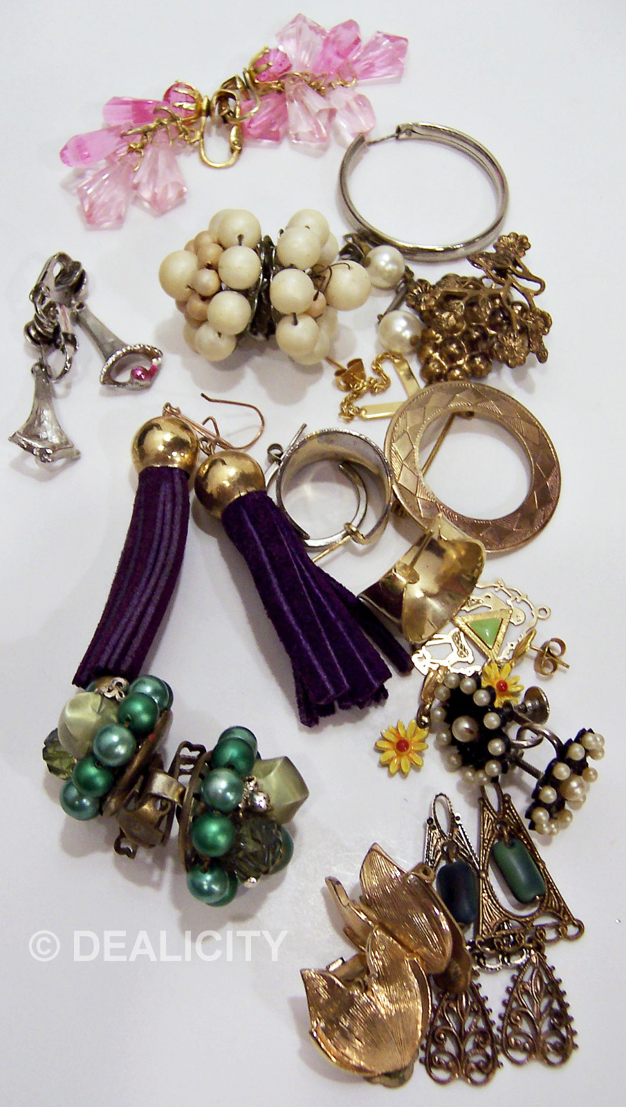 Vintage Estate Earings Brooches Pins Lot Wear Sell Repair COSTUME JEWELRY 1900s