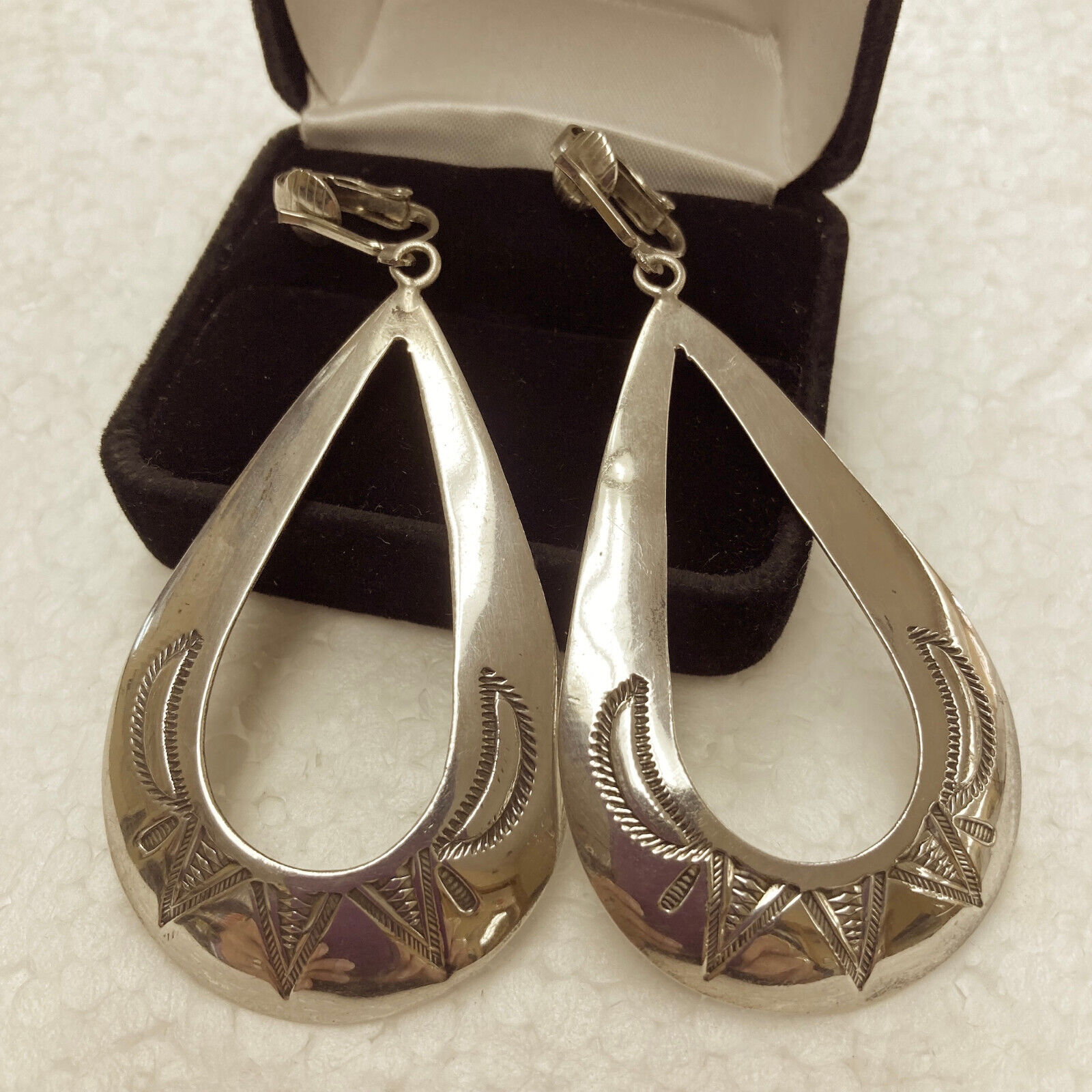 Ike Wilson Navajo Early 1900’s Rare Collectible Handmade Sterling Earrings