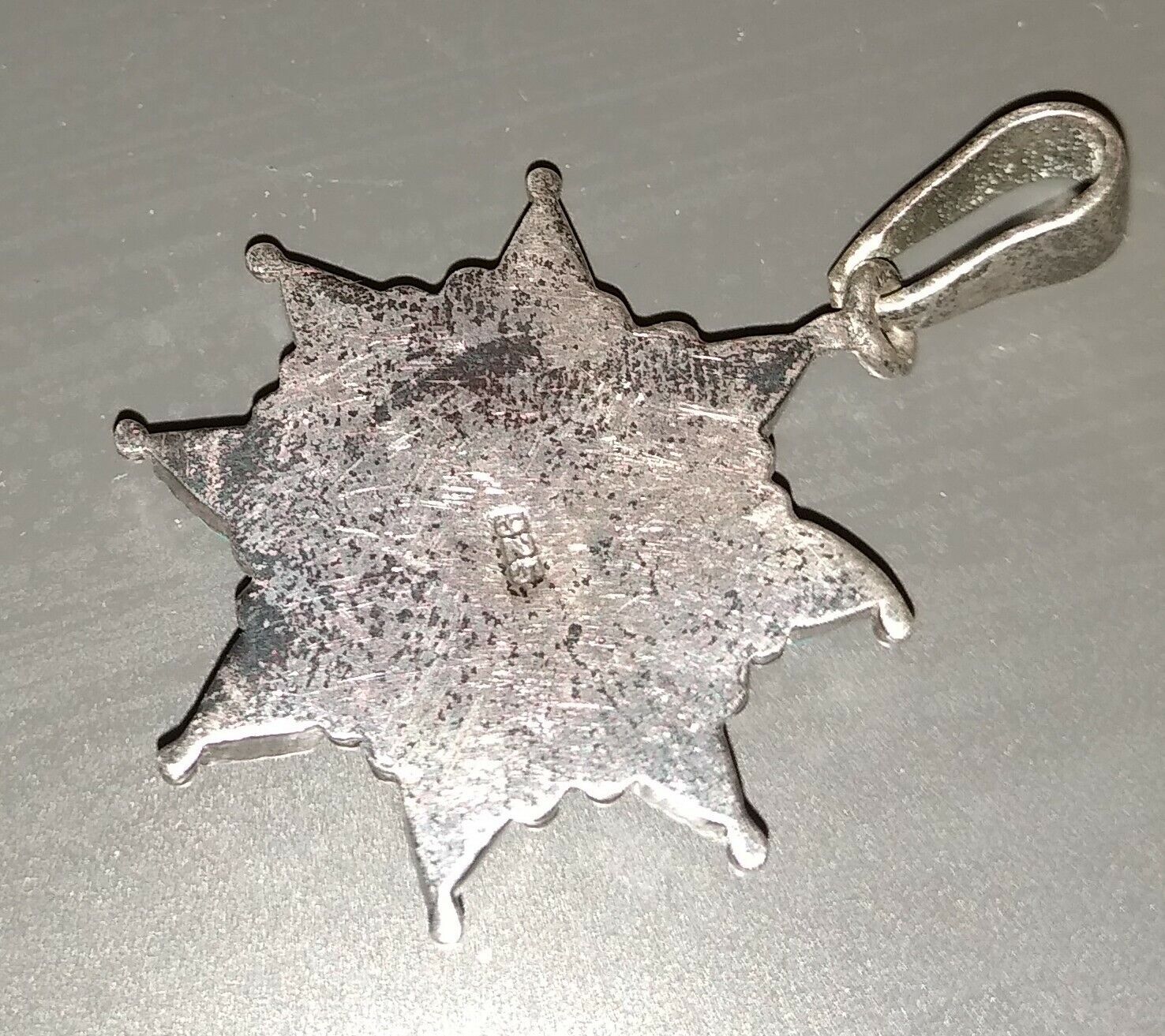 Antique Silver Turquoise Red Agate Blue Lapis Star Pendant early 1900s 