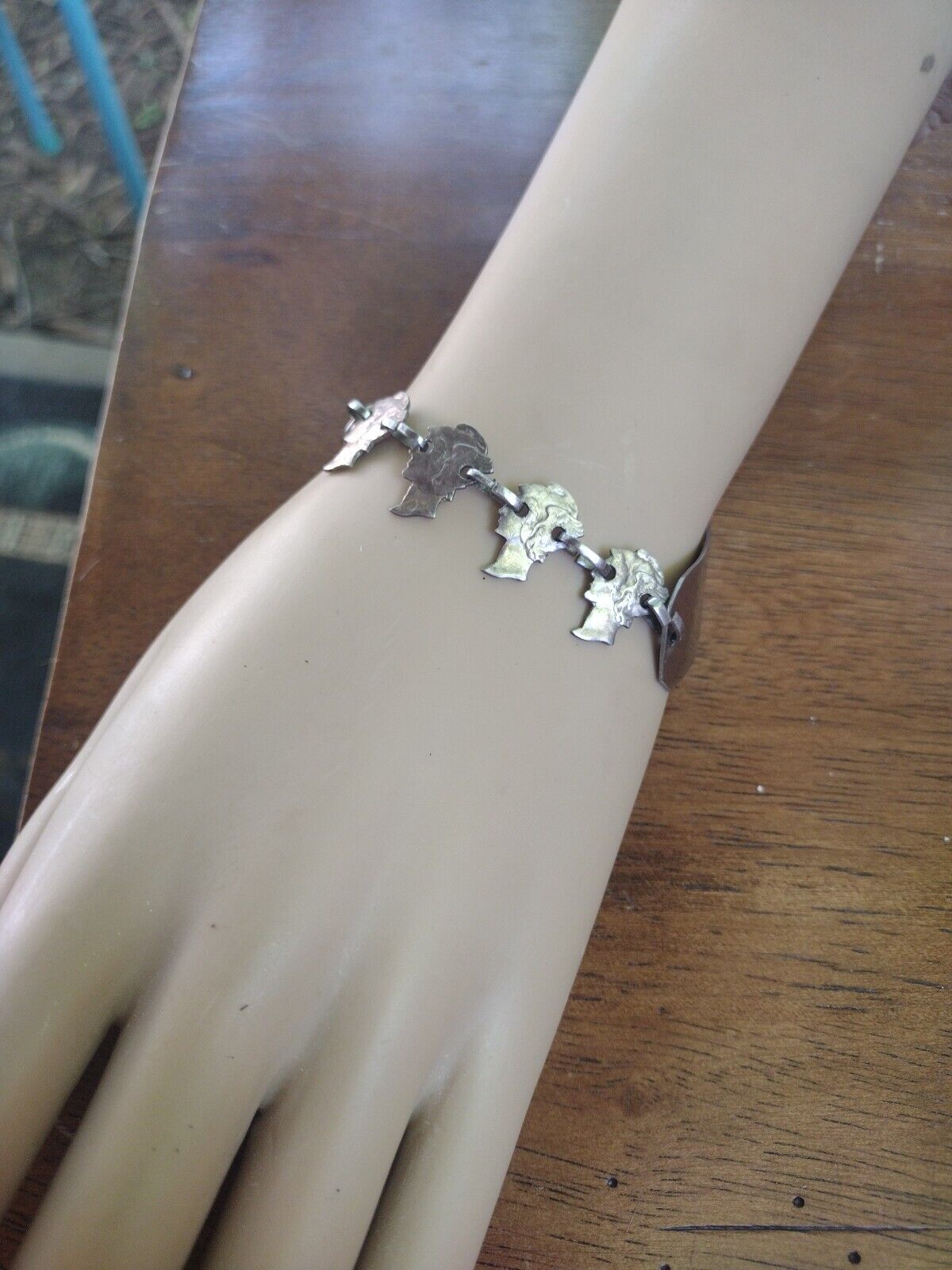 Mercury Dime (Cutout) VTG  Link Bracelet W/Engraving ID Bar 1900's