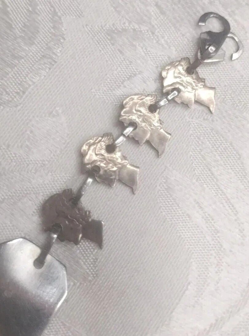 Mercury Dime (Cutout) VTG  Link Bracelet W/Engraving ID Bar 1900's