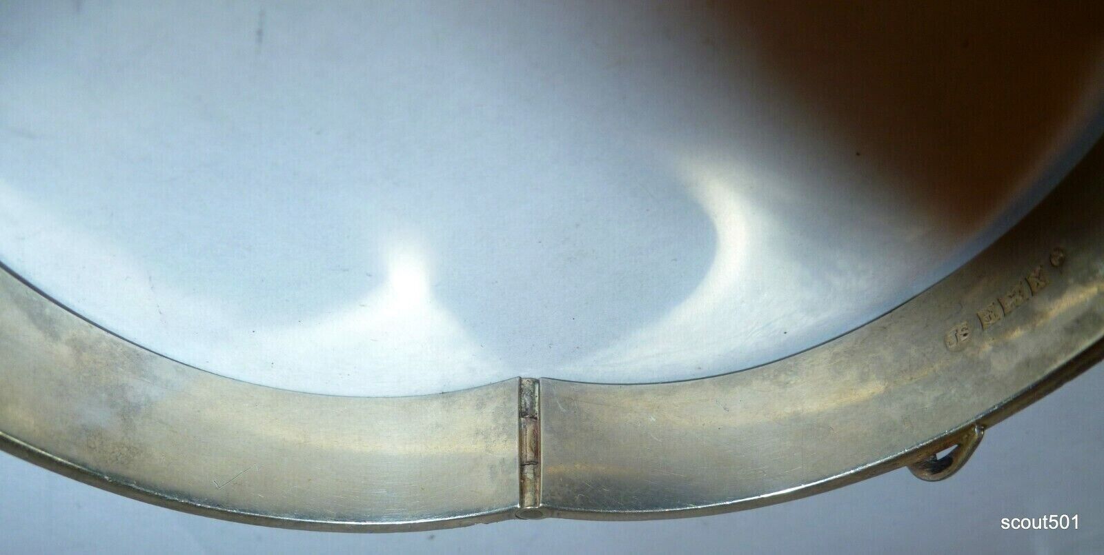 Antique Victorian 1900s Sterling Silver Belt Rosette Clamper Bracelet