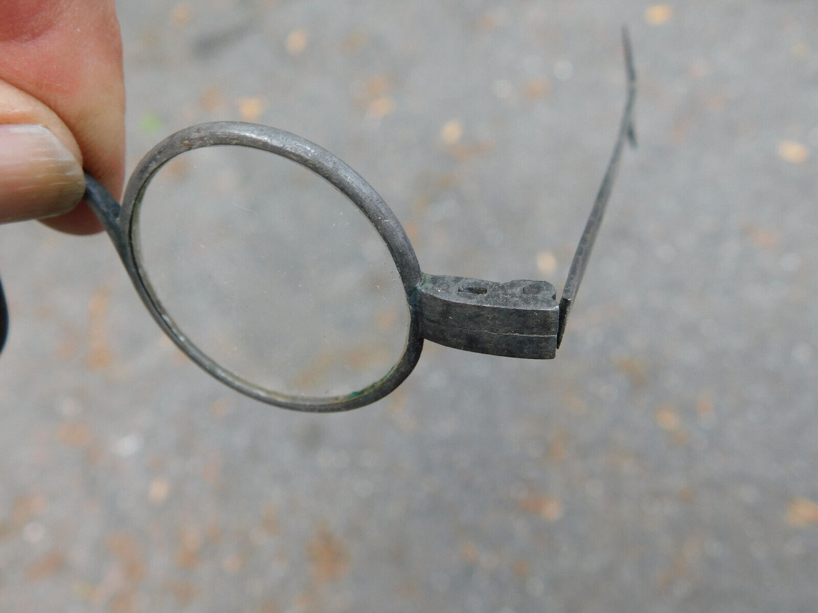1700's Antique Steel Spectacles folding ring-end sides 18thC Eyeglasses