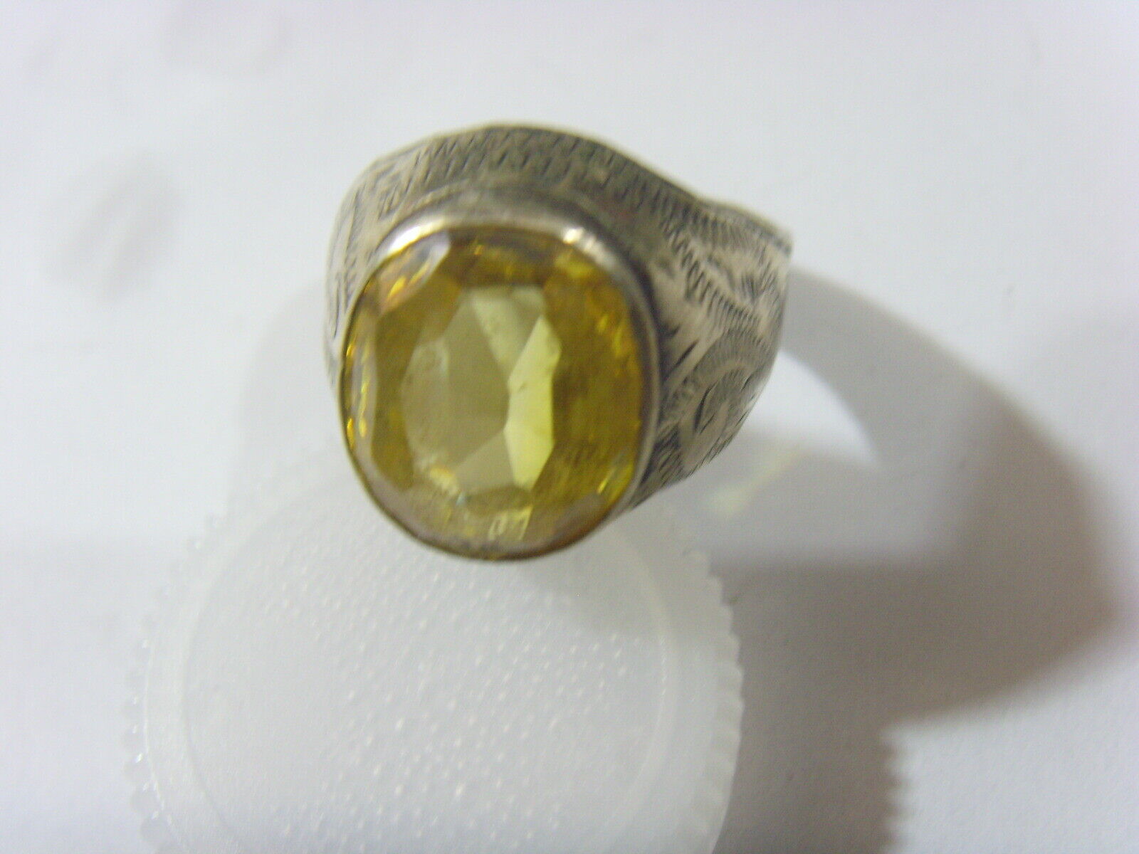 1700s antique tribal wedding ring sz 11 gldn citrin low gold central Asia hf1715
