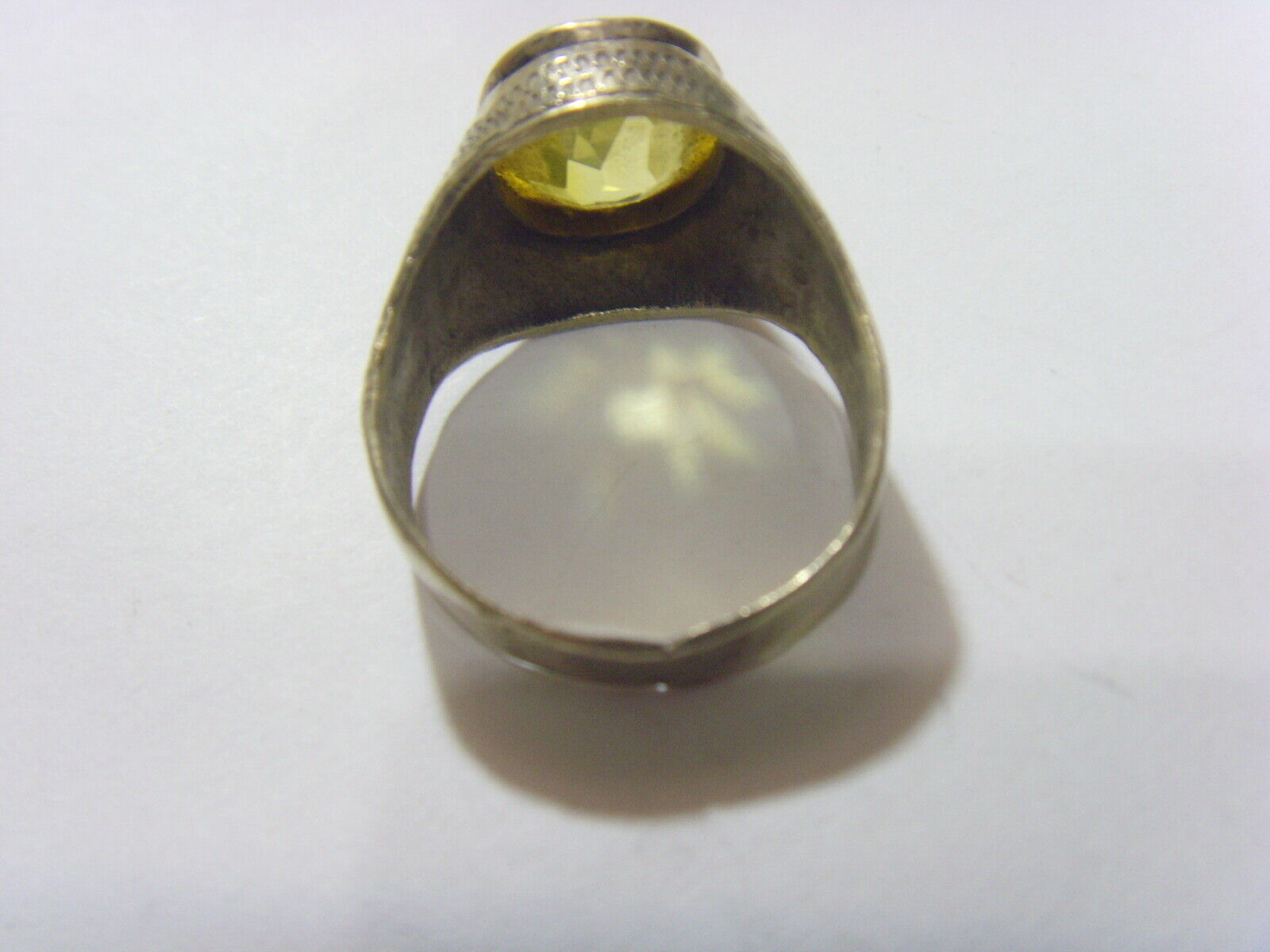 1700s antique tribal wedding ring sz 11 gldn citrin low gold central Asia hf1715