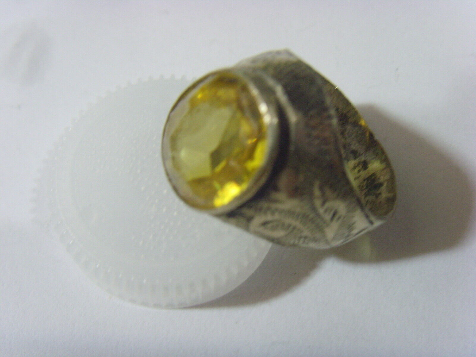 1700s antique tribal wedding ring sz 11 gldn citrin low gold central Asia hf1715