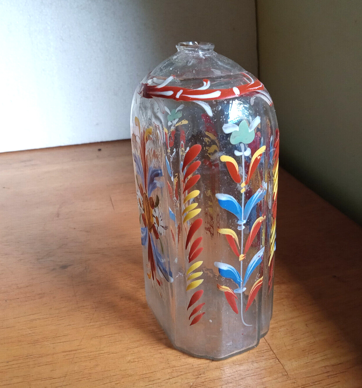 1700s COLONIAL ERA PONTILED GERMAN HALF POST COLOGNE OR LIQUOR BOTTLE FLOWERS