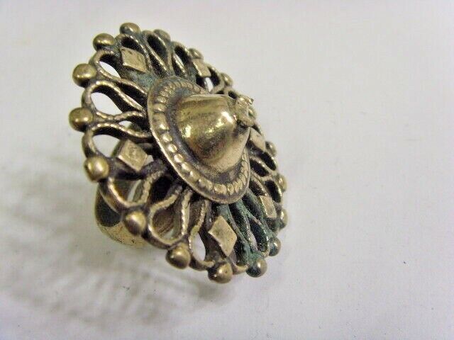 1700s antique Nomads tribal huge sunburst fertility bra ring 8 size 50222
