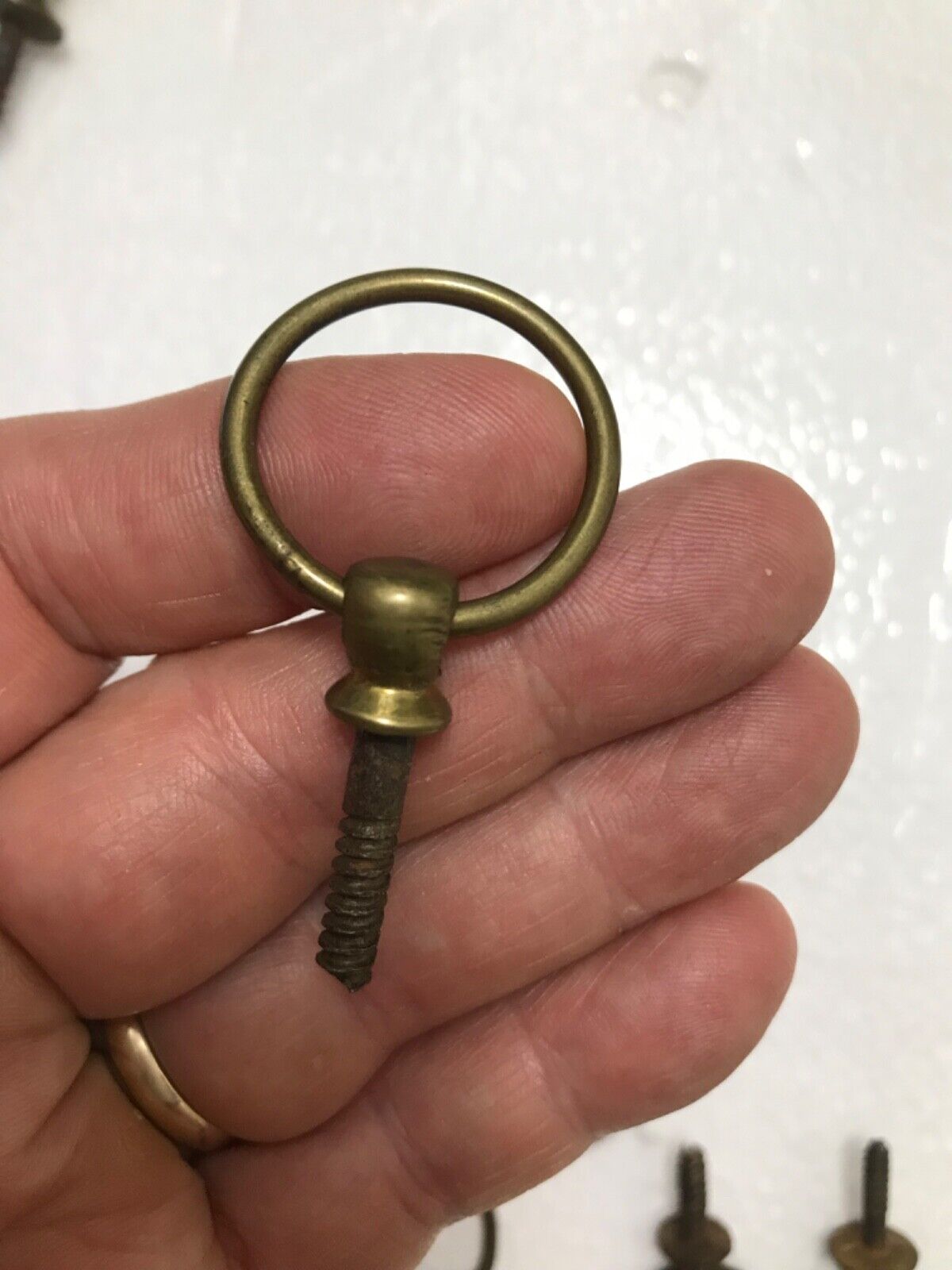 RARE EARLY 18th CENTURY DECORATIVE BRASS GEORGIAN/ CHIPPENDALE DROP RING PULL!