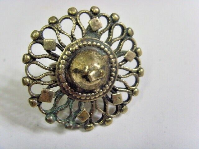 1700s antique Nomads tribal huge sunburst fertility bra ring 8 size 50222