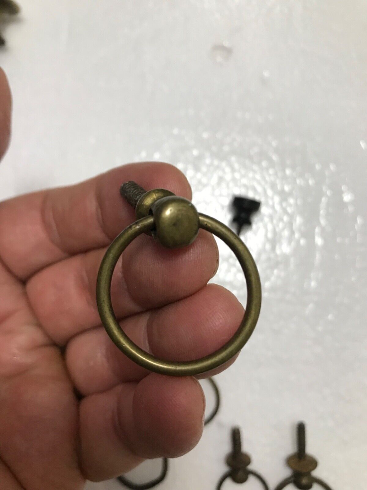 RARE EARLY 18th CENTURY DECORATIVE BRASS GEORGIAN/ CHIPPENDALE DROP RING PULL!