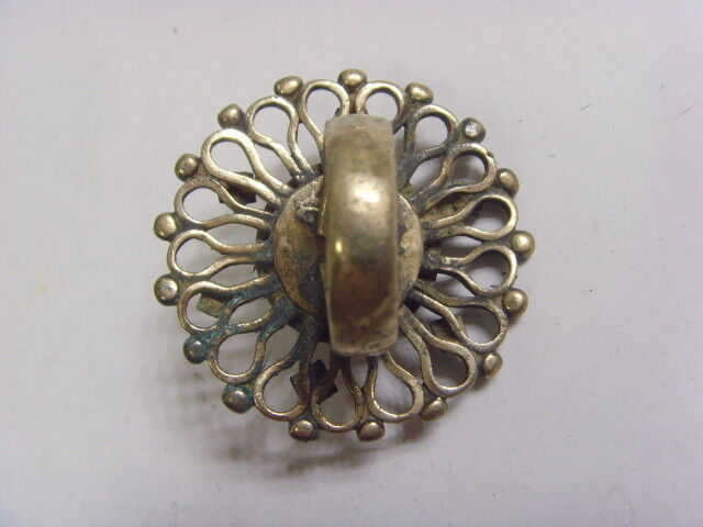 1700s antique Nomads tribal huge sunburst fertility bra ring 8 size 50222
