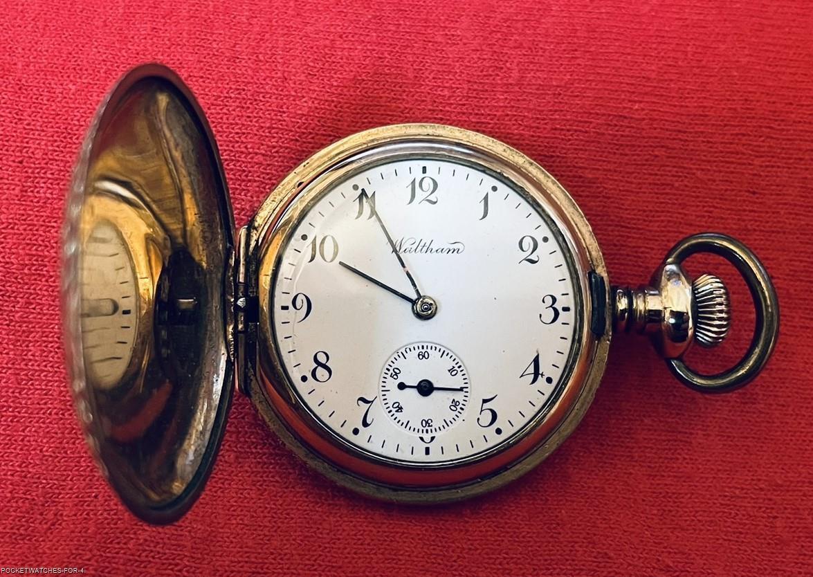 ca 1906 LADY WALTHAM 0s HUNTER 16 J GOLD FILLED POCKET PENDANT WATCH RUNNING