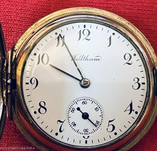 ca 1906 LADY WALTHAM 0s HUNTER 16 J GOLD FILLED POCKET PENDANT WATCH RUNNING