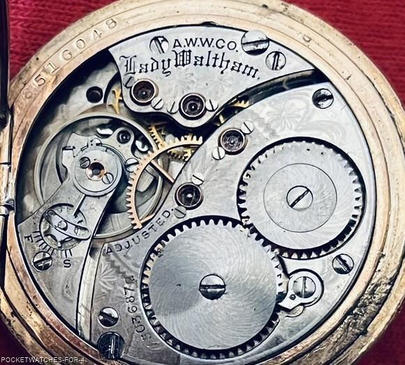 ca 1906 LADY WALTHAM 0s HUNTER 16 J GOLD FILLED POCKET PENDANT WATCH RUNNING