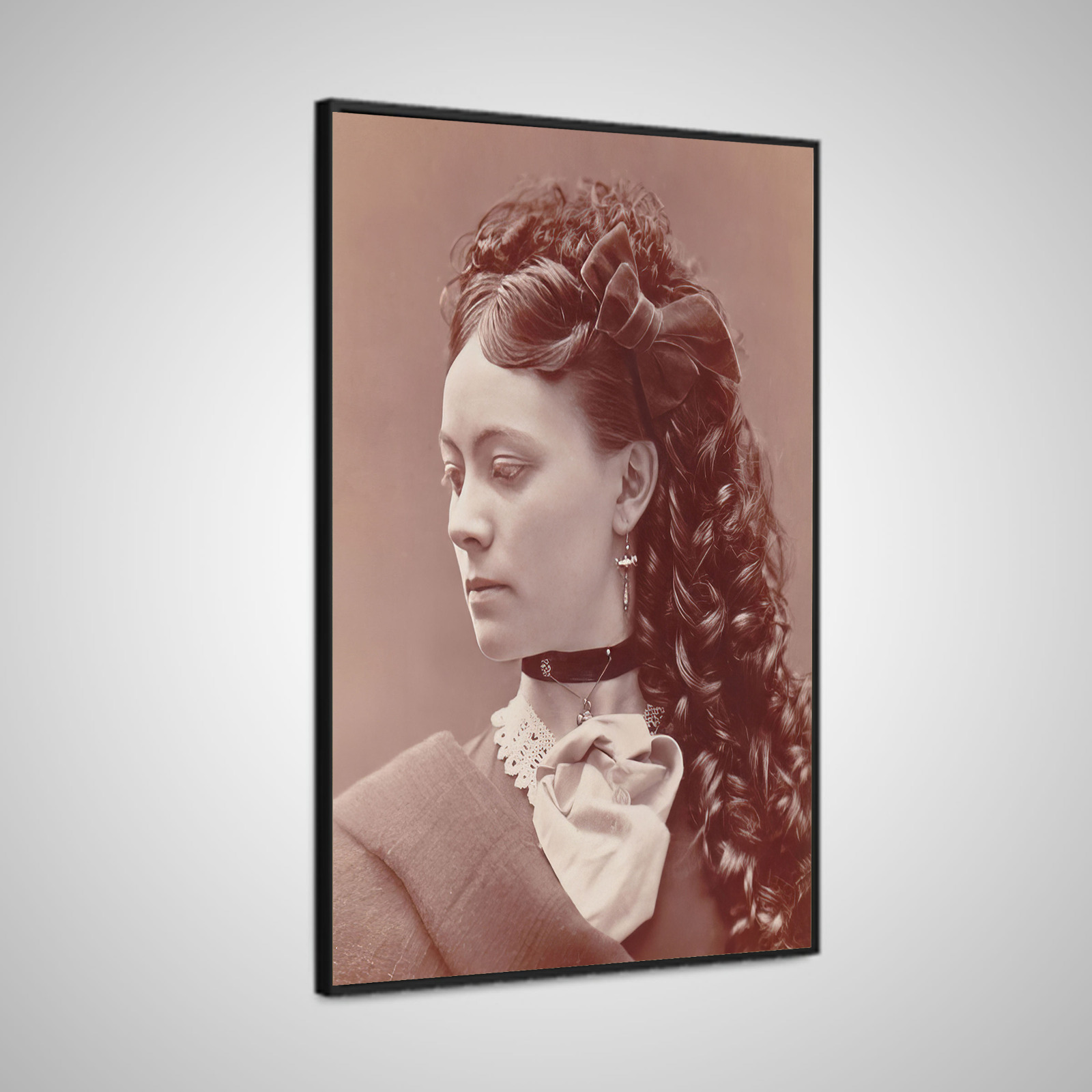 Victorian Elegance - Exquisite Woman, Choker Necklace, Earrings, Photo Print