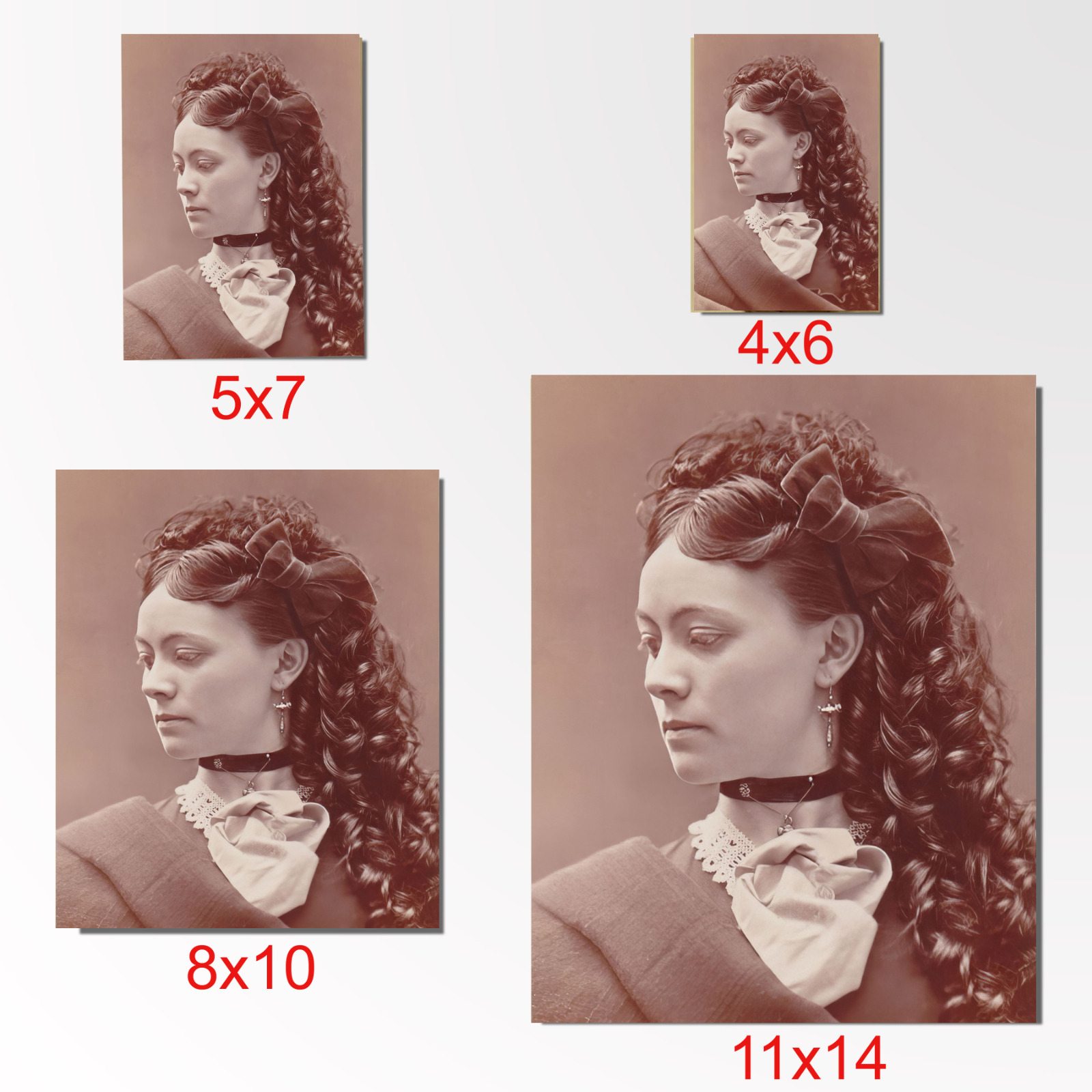 Victorian Elegance - Exquisite Woman, Choker Necklace, Earrings, Photo Print