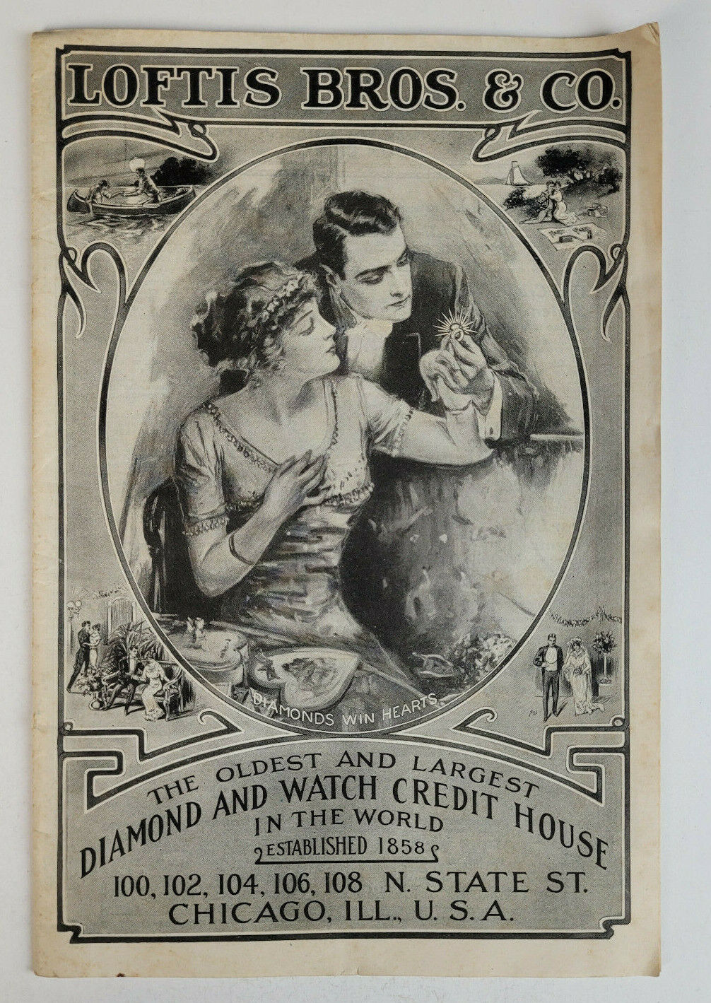 Loftis Bros Rare Early 1900s Victorian Shopping Catalog Magazine Diamond Watch