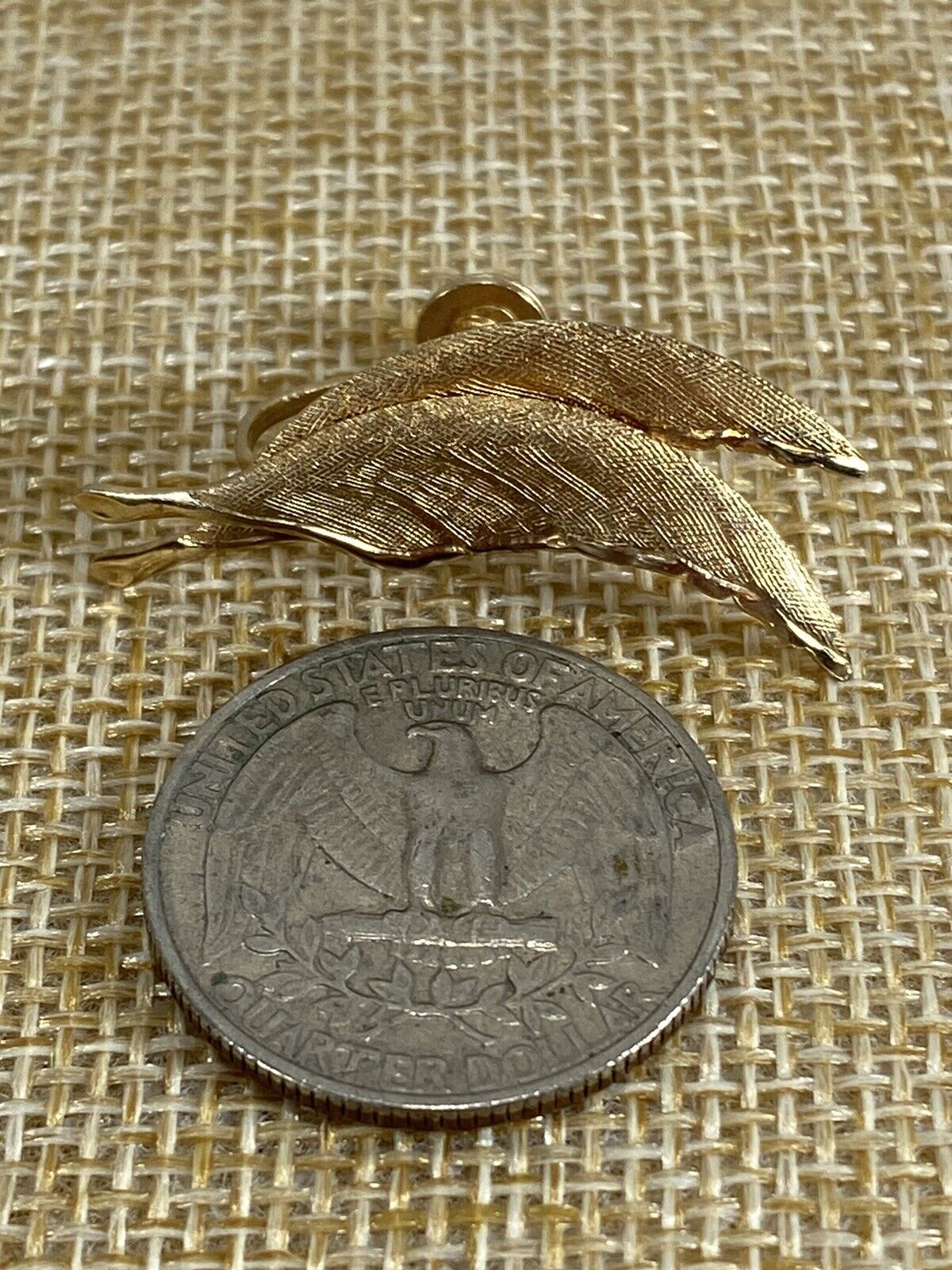 Rare Vintage Giovanni Gold Tone Screw Back Earrings Leaf Early 1900's