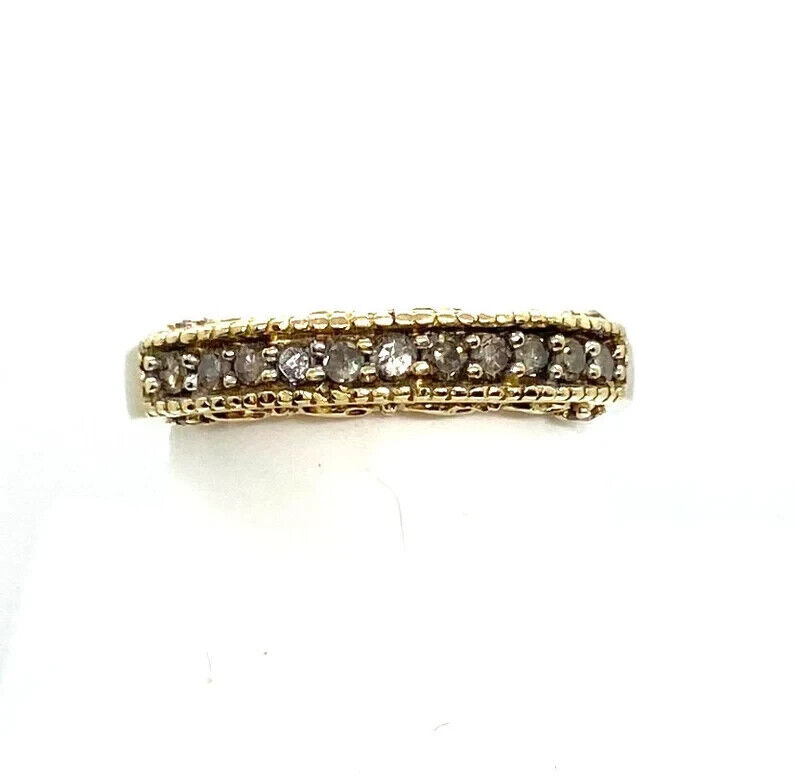 Early 1900s 10K Gold Diamond Wedding Band Size 7.25 -- 2.75 grams Ring