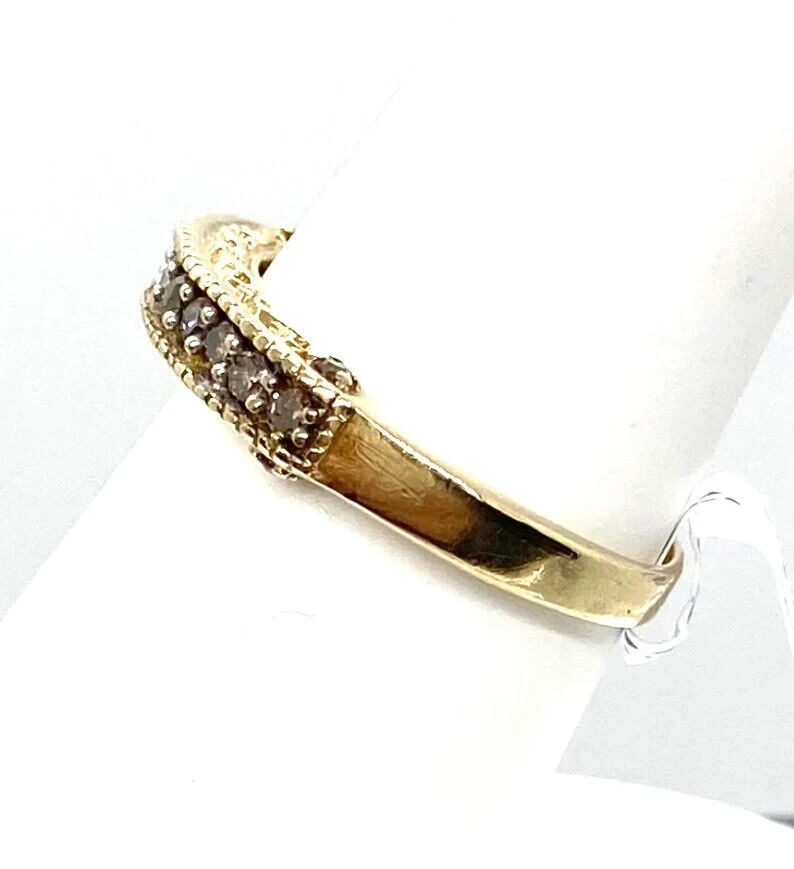 Early 1900s 10K Gold Diamond Wedding Band Size 7.25 -- 2.75 grams Ring