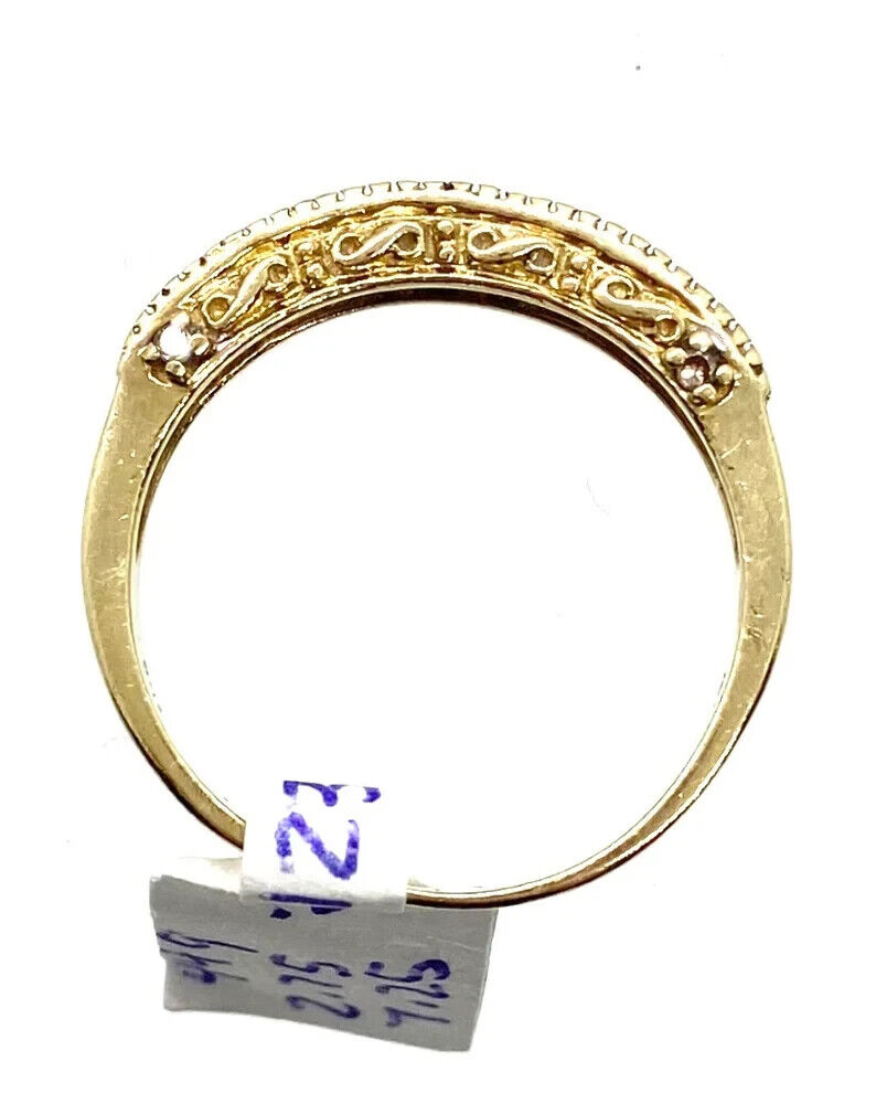 Early 1900s 10K Gold Diamond Wedding Band Size 7.25 -- 2.75 grams Ring